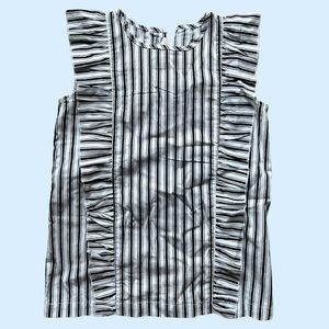 [3/$20] EPK Side Ruffle Sleeveless Top Navy Stripes